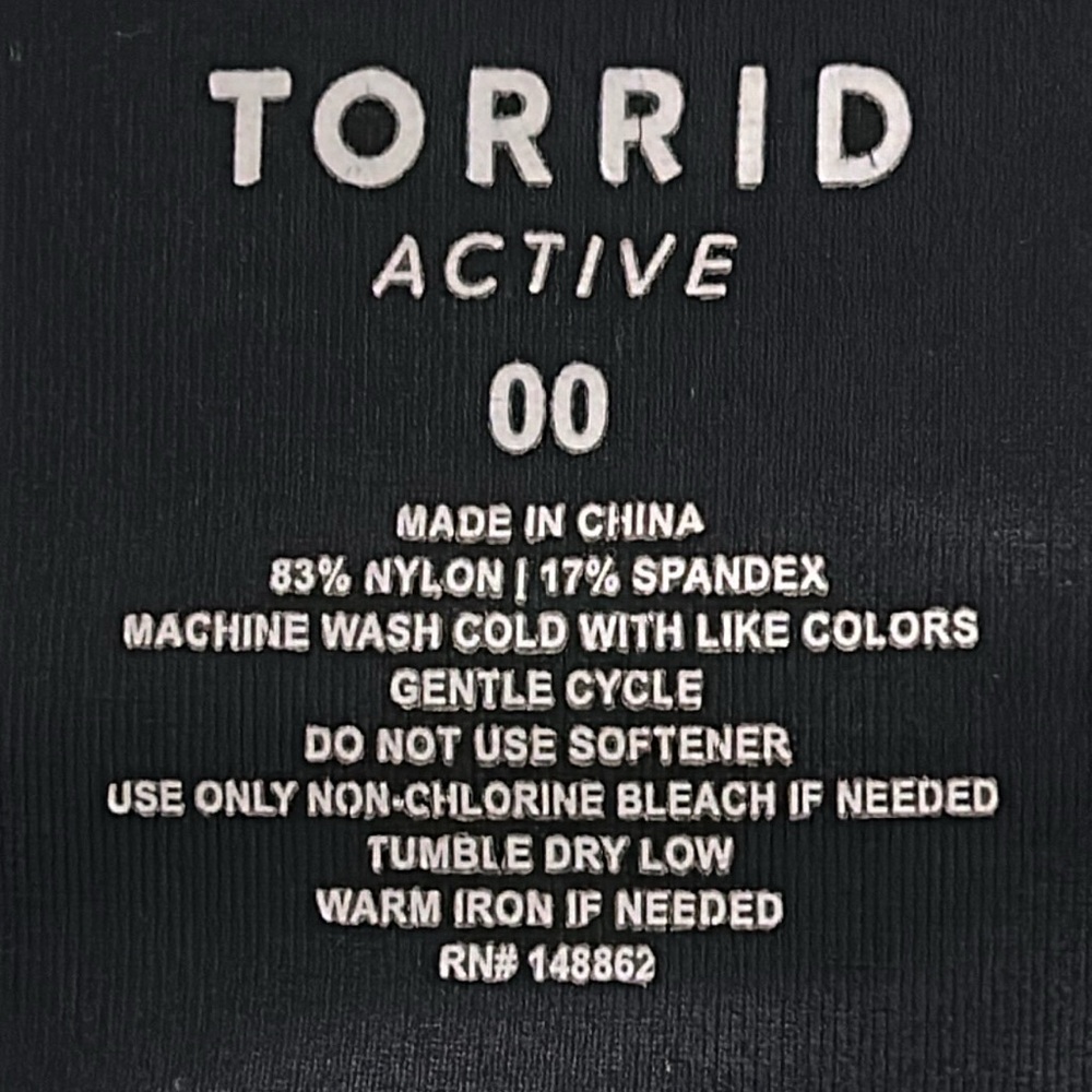 TORRID Active Black Lattice Detail Leggings Pants size 00 Medium/ Large - Picture 11 of 15